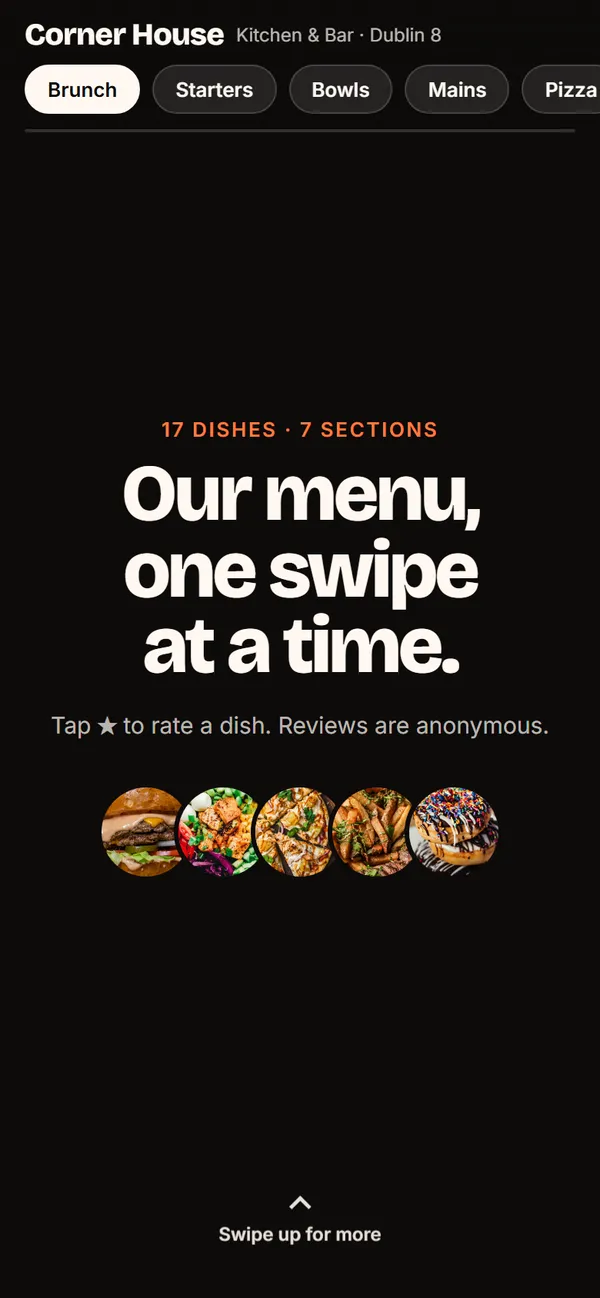 The VORA demo menu on a phone
